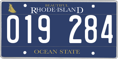 RI license plate 019284