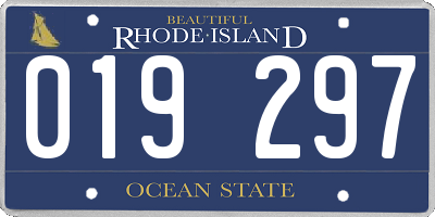 RI license plate 019297