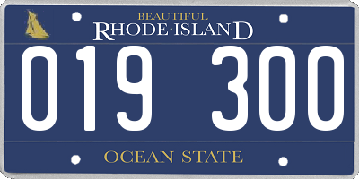 RI license plate 019300