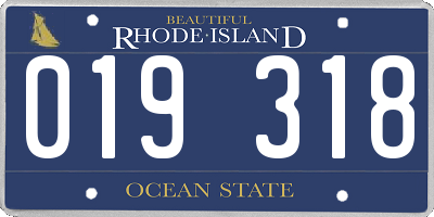 RI license plate 019318