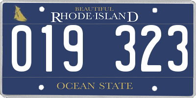 RI license plate 019323