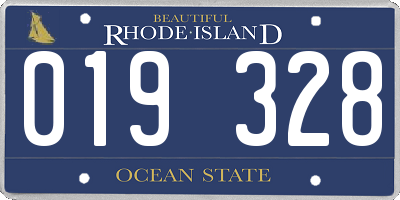 RI license plate 019328