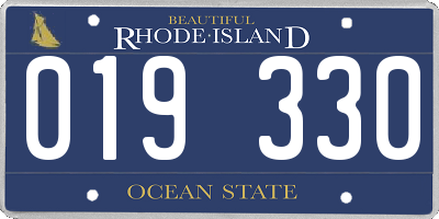 RI license plate 019330