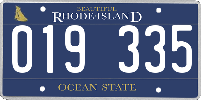 RI license plate 019335