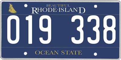 RI license plate 019338