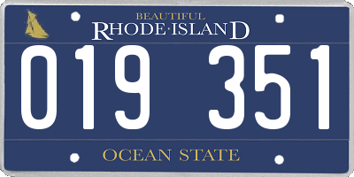 RI license plate 019351