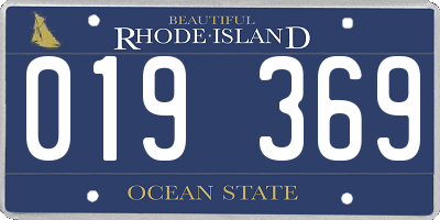 RI license plate 019369