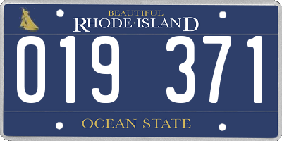 RI license plate 019371