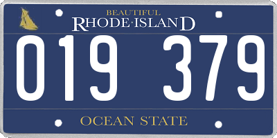 RI license plate 019379