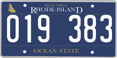 RI license plate 019383