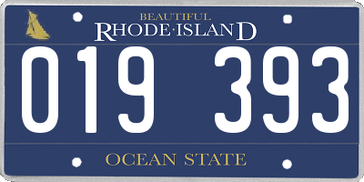 RI license plate 019393