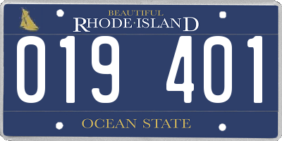 RI license plate 019401