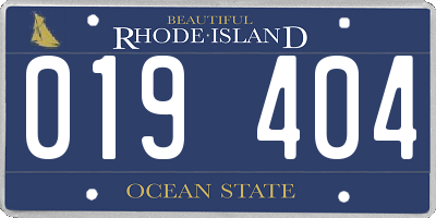 RI license plate 019404