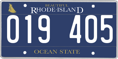 RI license plate 019405