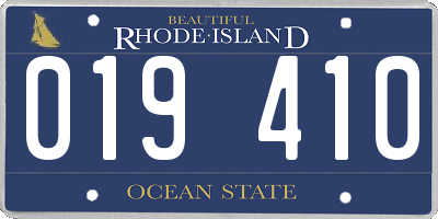 RI license plate 019410