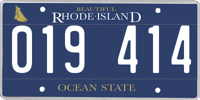 RI license plate 019414