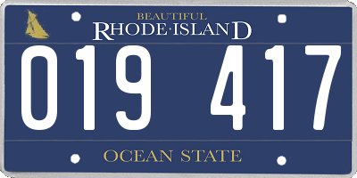 RI license plate 019417