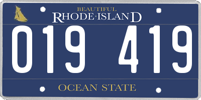 RI license plate 019419