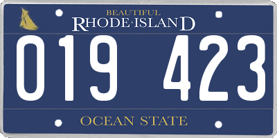 RI license plate 019423