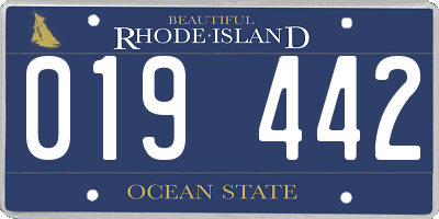 RI license plate 019442