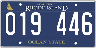 RI license plate 019446