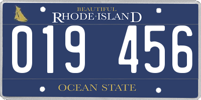 RI license plate 019456