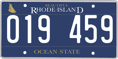 RI license plate 019459