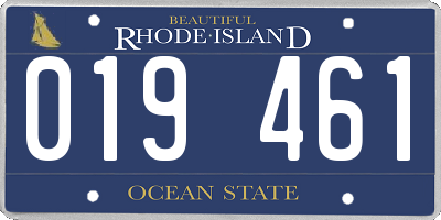 RI license plate 019461