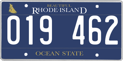 RI license plate 019462