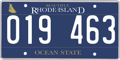 RI license plate 019463