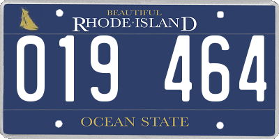 RI license plate 019464