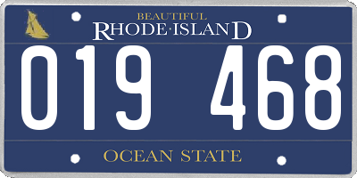 RI license plate 019468