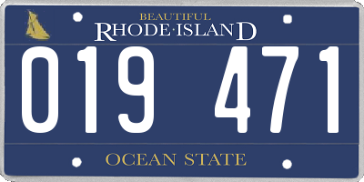 RI license plate 019471