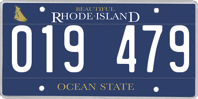 RI license plate 019479