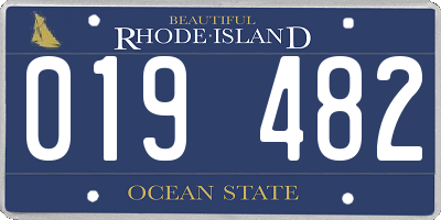 RI license plate 019482