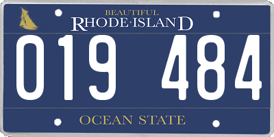 RI license plate 019484