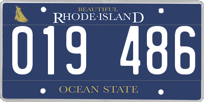 RI license plate 019486