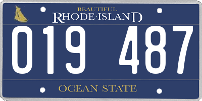 RI license plate 019487