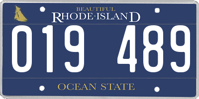 RI license plate 019489