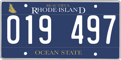 RI license plate 019497