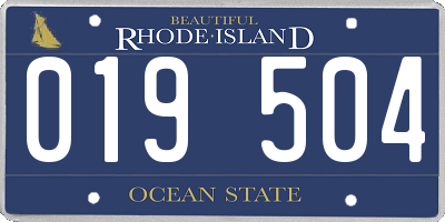 RI license plate 019504