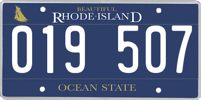 RI license plate 019507