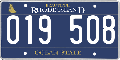 RI license plate 019508