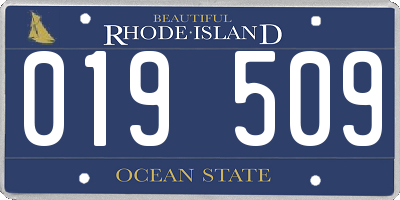 RI license plate 019509