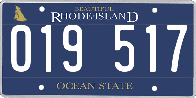 RI license plate 019517