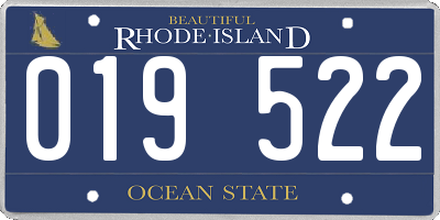 RI license plate 019522