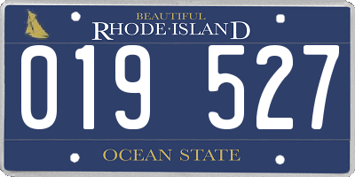 RI license plate 019527