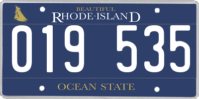 RI license plate 019535