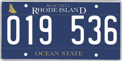 RI license plate 019536