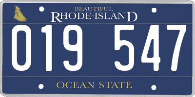 RI license plate 019547